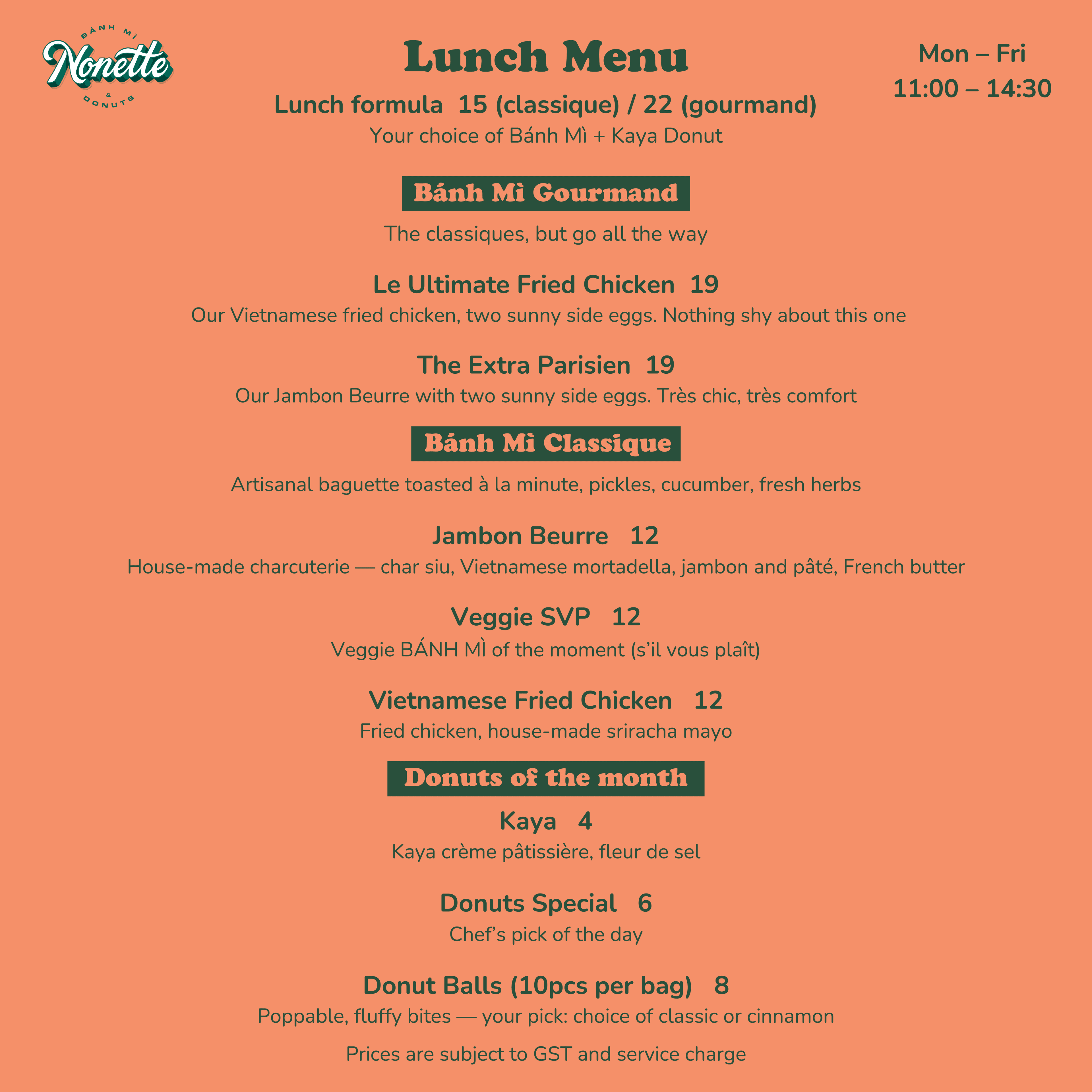 nonette lunch